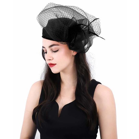 Sinamay Fascinator Pillbox Hats For Women Wedding Tea Party Mesh Flower Church😁 - Picture 5 of 7